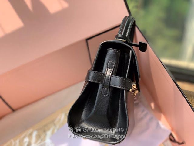 DELVAUX女包 比利時品牌 Tempete手袋 柔軟牛皮 德爾沃女手提包 Mini號手拎包 TP0020黑金  fcs1234